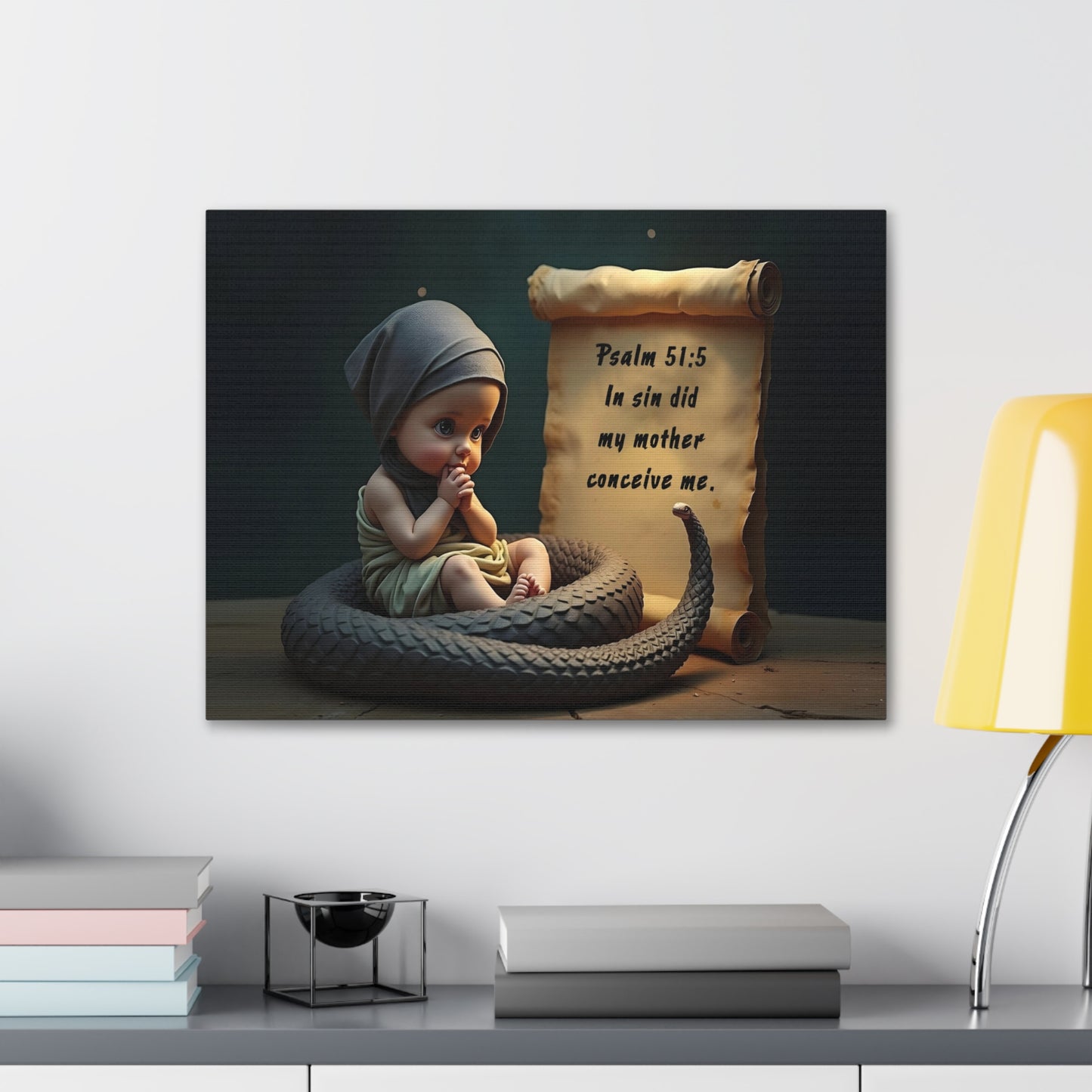 Viper in a Diaper Psalm 51:5 Original Sin Doctrine Bible Verse Wall Art Christian Theology Decor