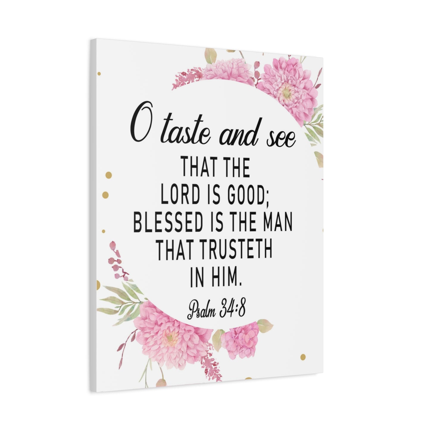 Bible Verse Canvas O Taste and See Psalm 34:8 Scripture Wall Art Christian Home Decor
