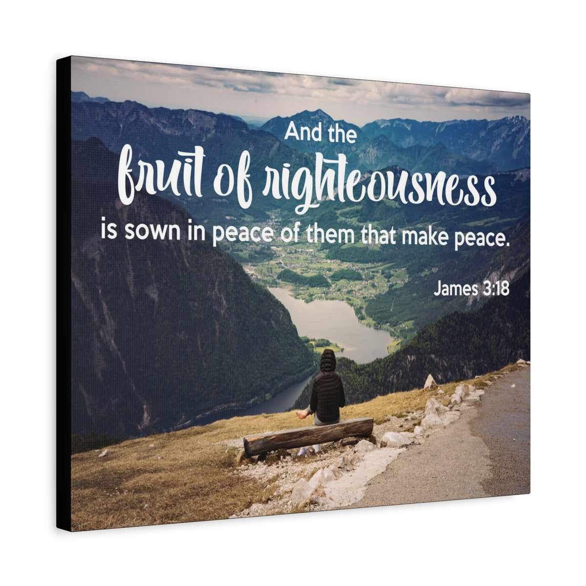 Scripture Canvas Fruit of Righteousness James 3:18 Christian Wall Art Bible Verse Print Ready to Hang