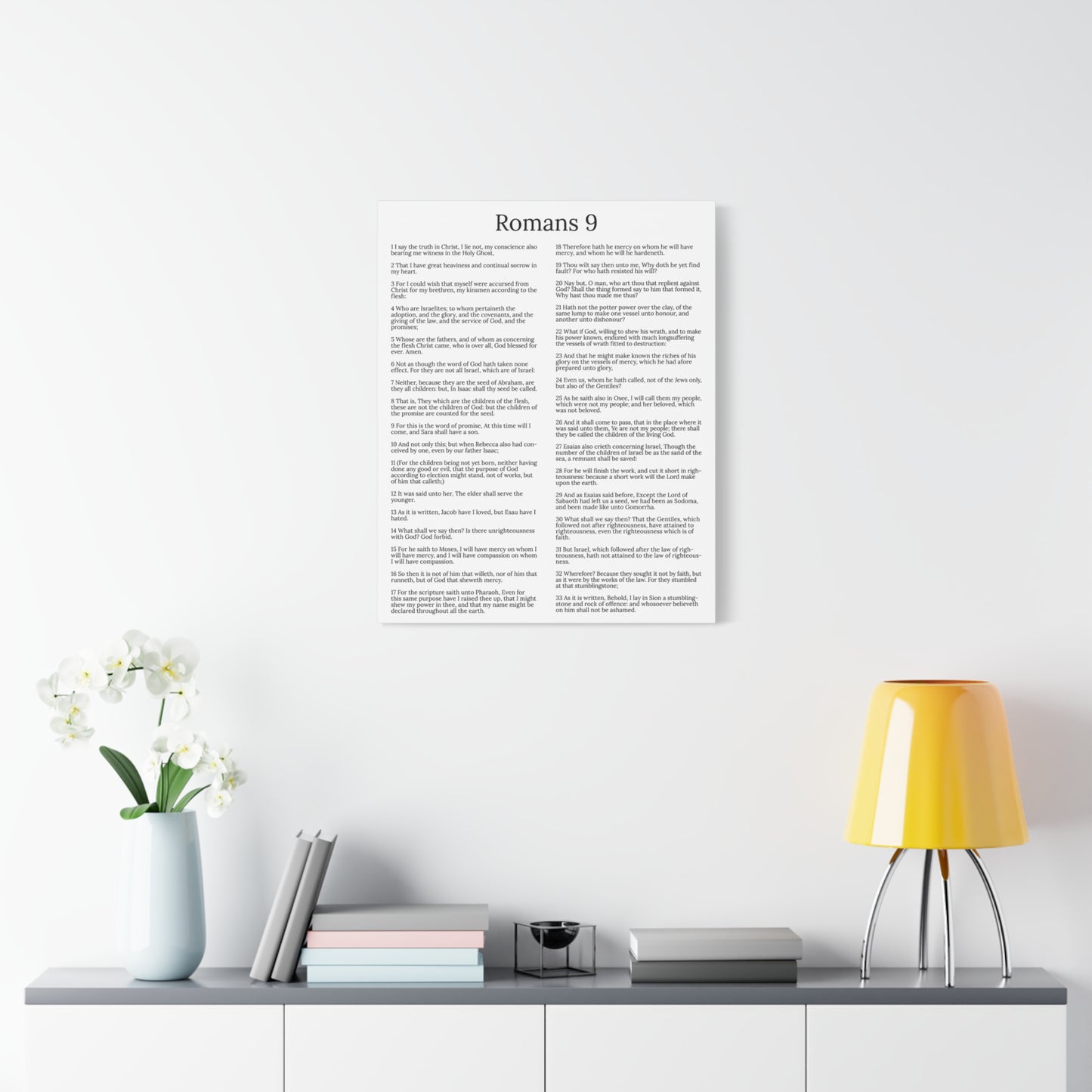Scripture Walls Romans 9 Chapter White God’s Sovereign Choice Christian Wall Art Print Ready to Hang Unframed