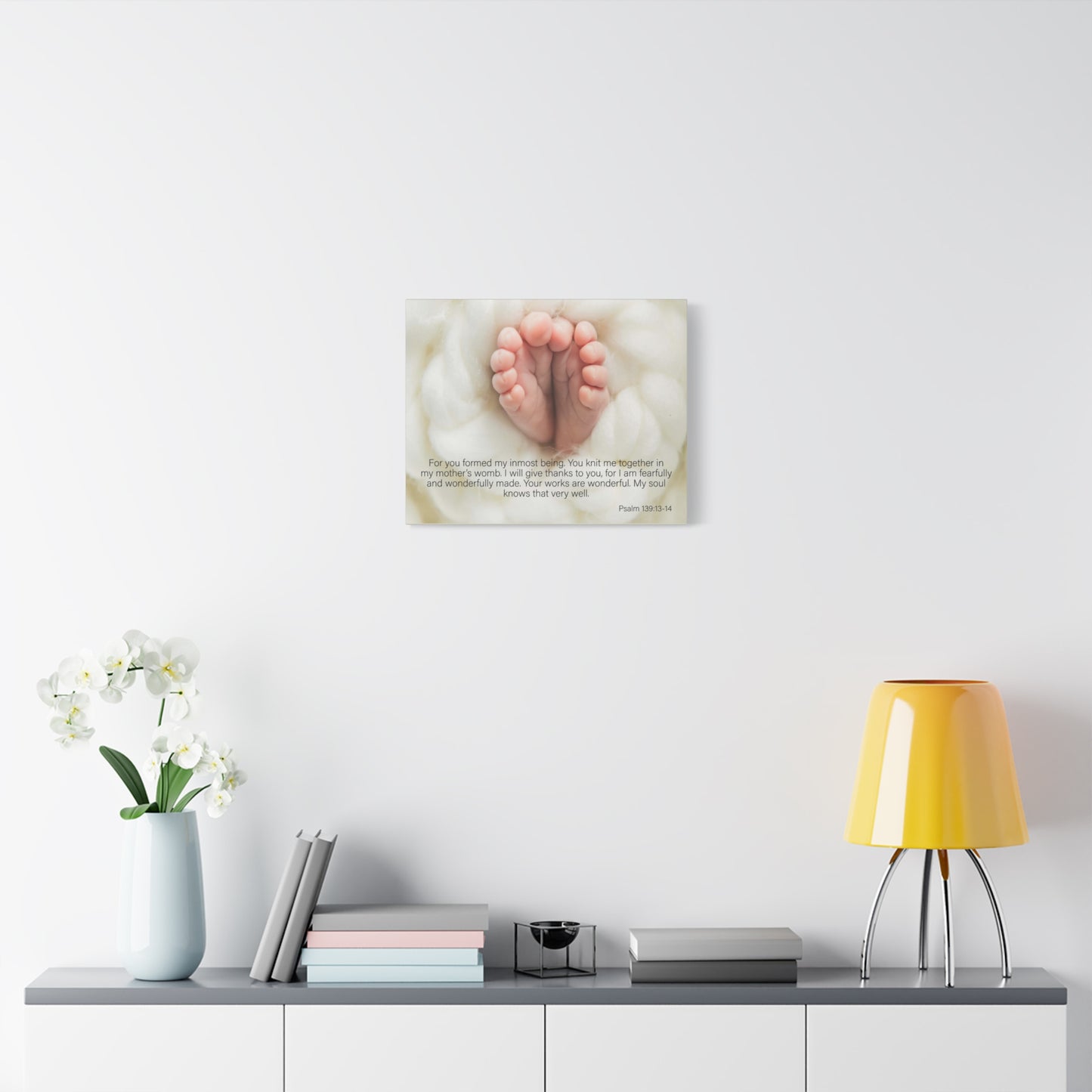 Bible Verse Canvas Fearfully and Wonderfully Made Psalm 139:13-14 WEB Wall Art Christian Home Decor