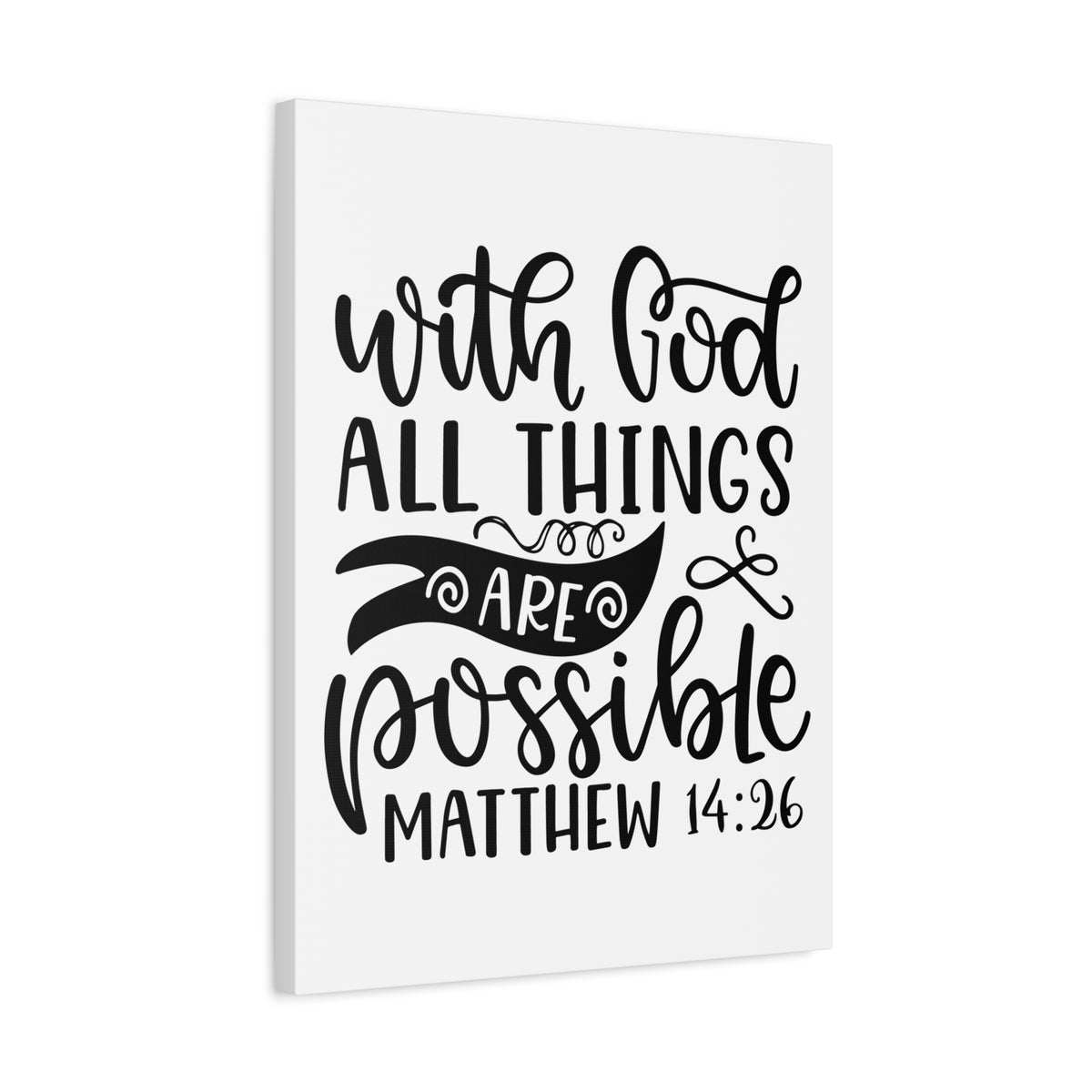 Scripture Canvas Things Are Possible Matthew 14:26 Christian Wall Art Bible Verse Print Ready to Hang