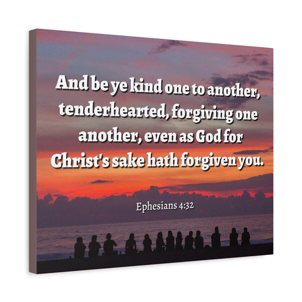 Scripture Canvas Forgiven You Ephesians 4:32 Christian Wall Art Bible Verse Print Ready to Hang
