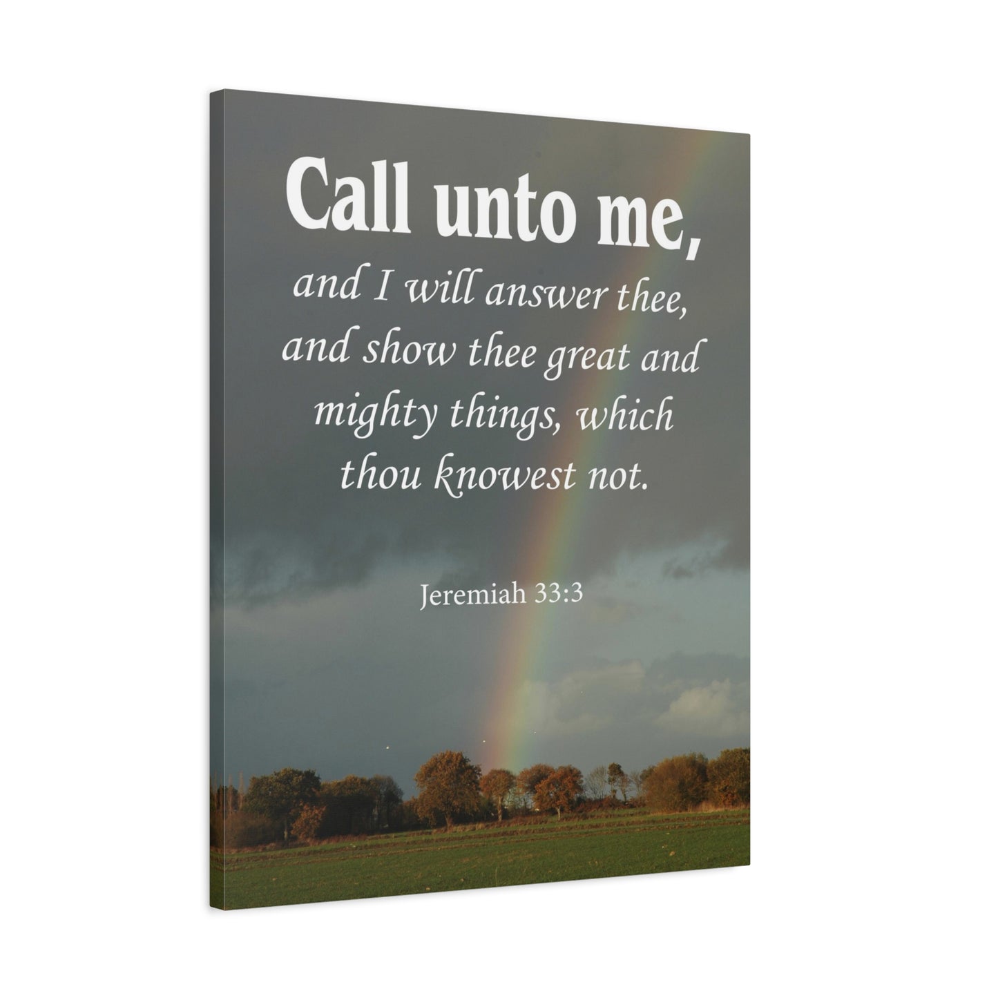 Scripture Canvas Call Unto Me Jeremiah 33:3 Christian Wall Art Bible Verse Print Ready to Hang