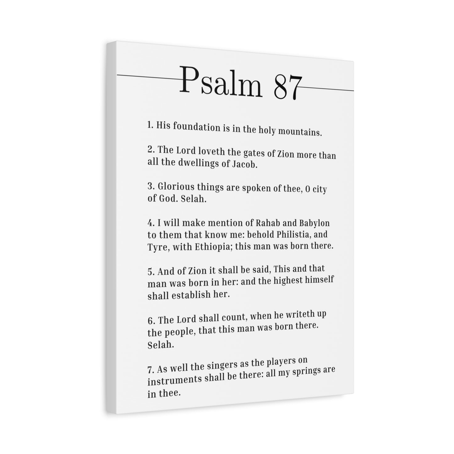 Scripture Canvas City Of God Psalm 87 Christian Wall Art Bible Verse Print Ready to Hang