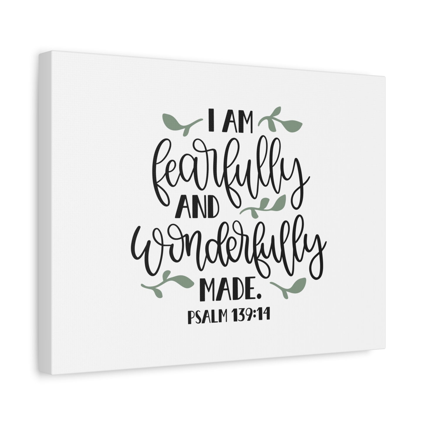 Scripture Canvas Wonderfully Made Psalm 139:14 Christian Wall Art Bible Verse Print Ready to Hang
