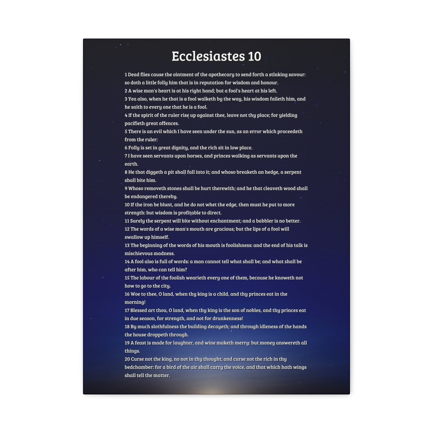 Wisdom & Folly Ecclesiastes 10 Bible Verse Canvas Christian Wall Art Ready to Hang