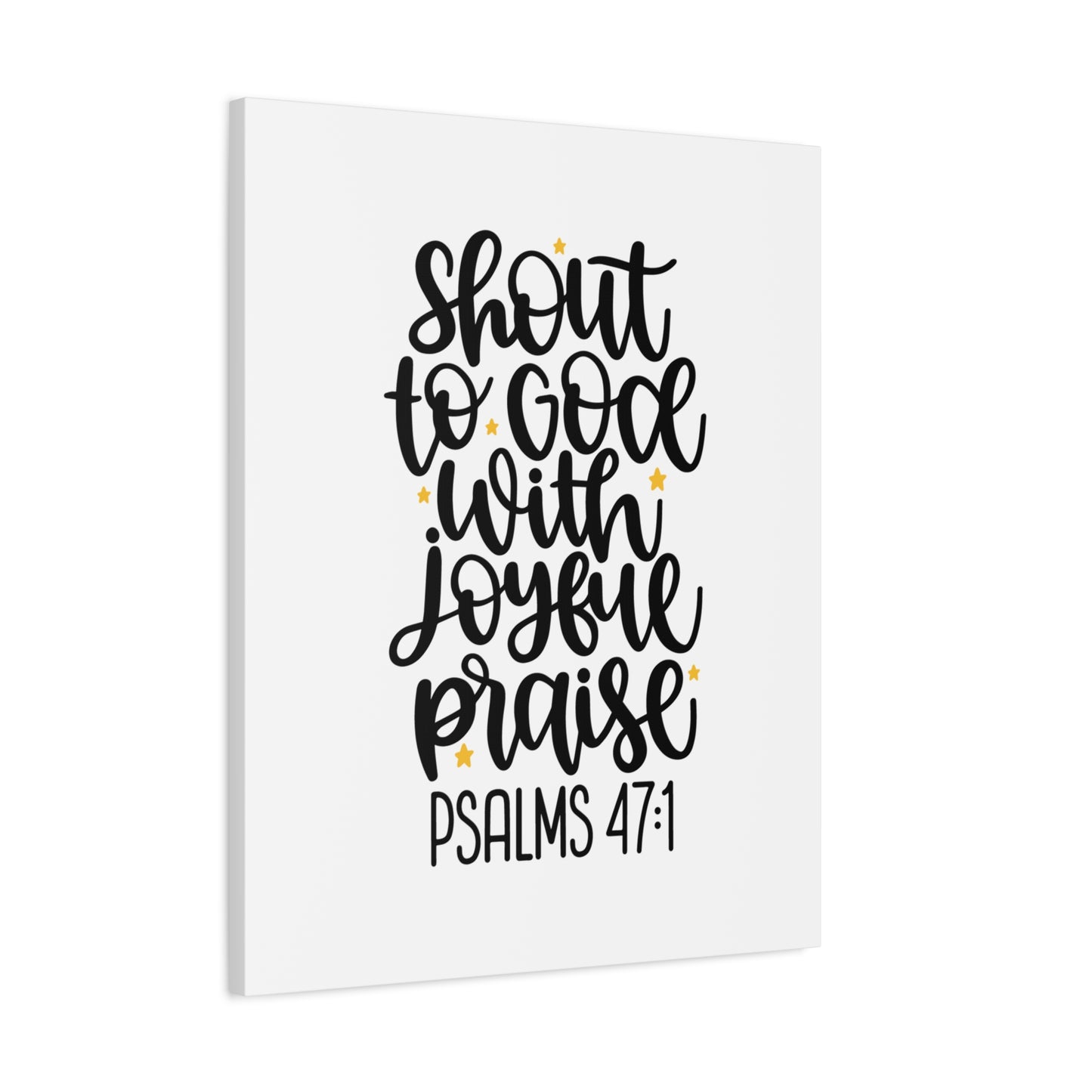 Scripture Canvas Joyful Praise Psalms 47:1 Christian Wall Art Bible Verse Print Ready to Hang