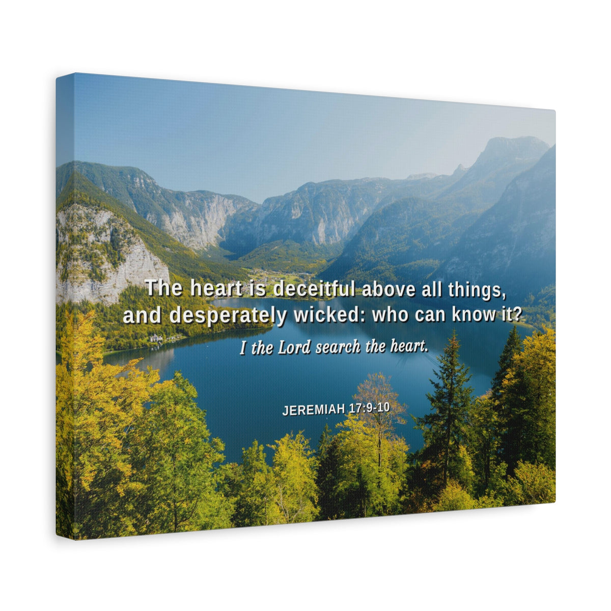 Scripture Canvas Above All Things Jeremiah 17:9 Christian Wall Art Bible Verse Print Ready to Hang