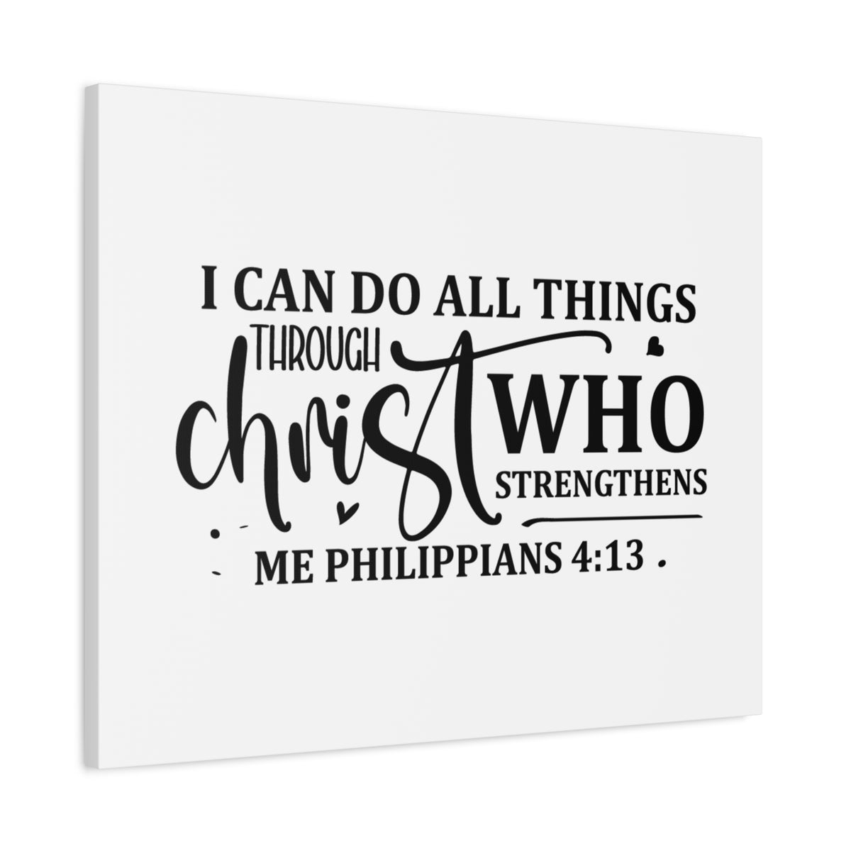 Scripture Canvas All Things Through Christ Philippians 4:13 Christian Wall Art Bible Verse Print Ready to Hang