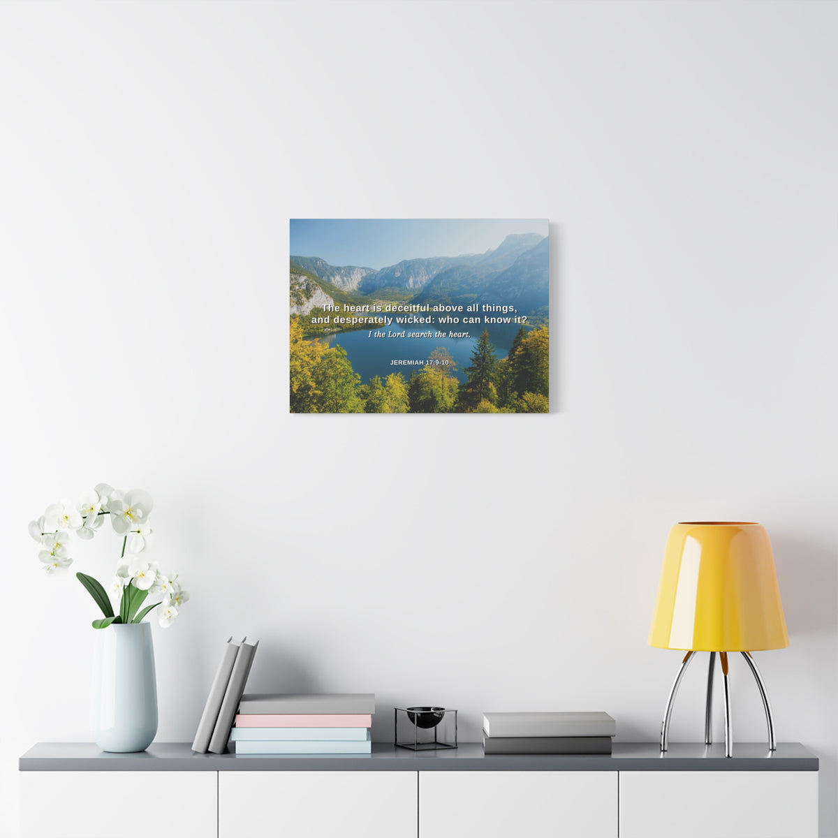 Scripture Canvas Above All Things Jeremiah 17:9 Christian Wall Art Bible Verse Print Ready to Hang