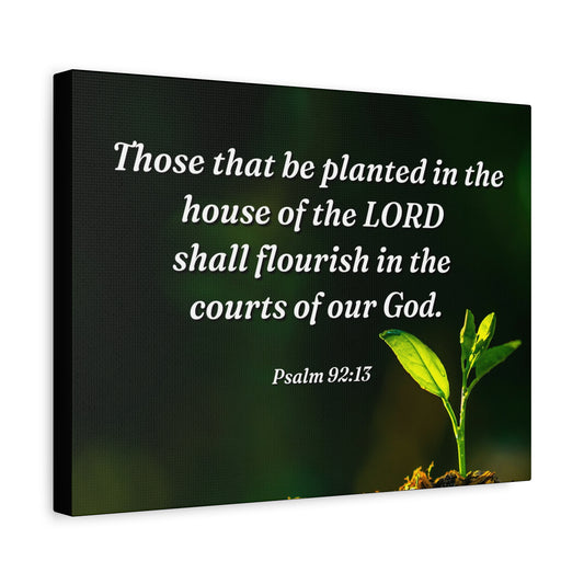 Scripture Walls Shall Flourish Psalm 92:13 Bible Verse Canvas Christian Wall Art Ready to Hang