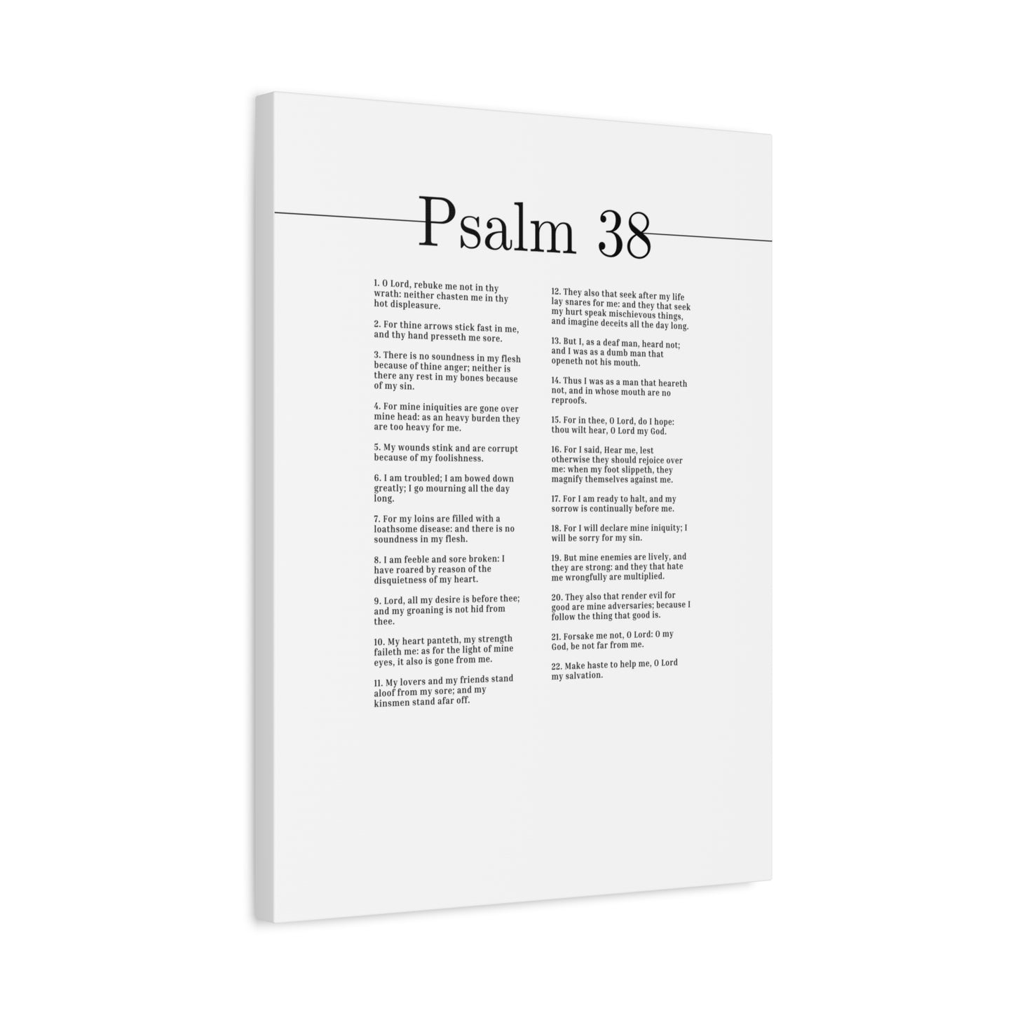 Scripture Canvas O Lord My Salvation Psalm 38 Christian Wall Art Bible Verse Print Ready to Hang