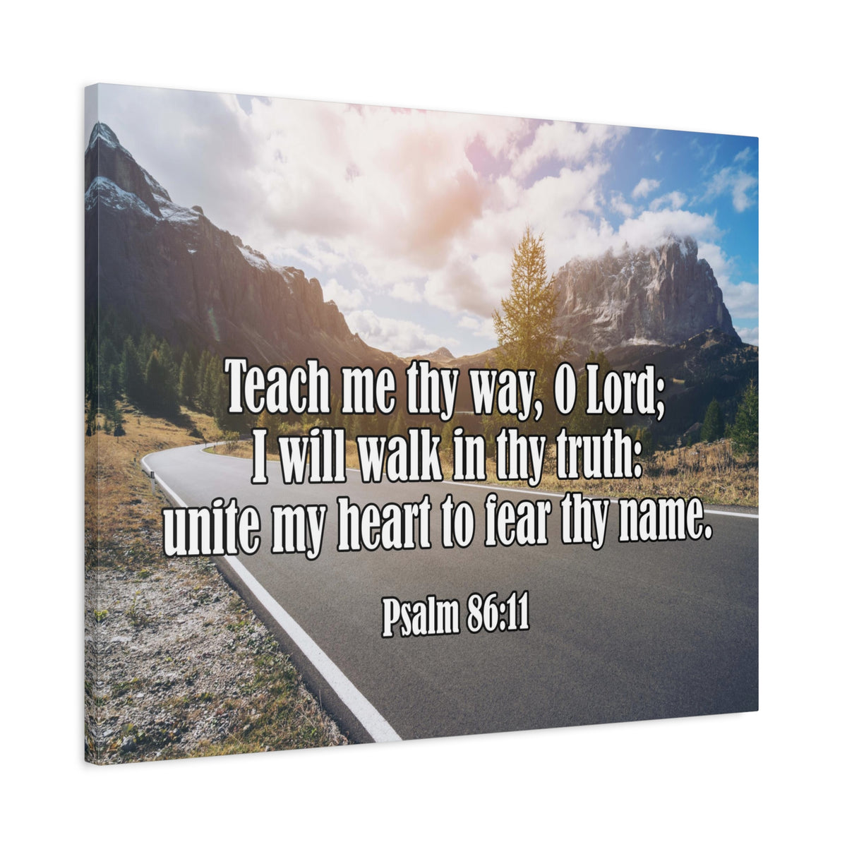 Scripture Canvas Teach Me Thy Way Psalm 86:11 Christian Wall Art Bible Verse Print Ready to Hang
