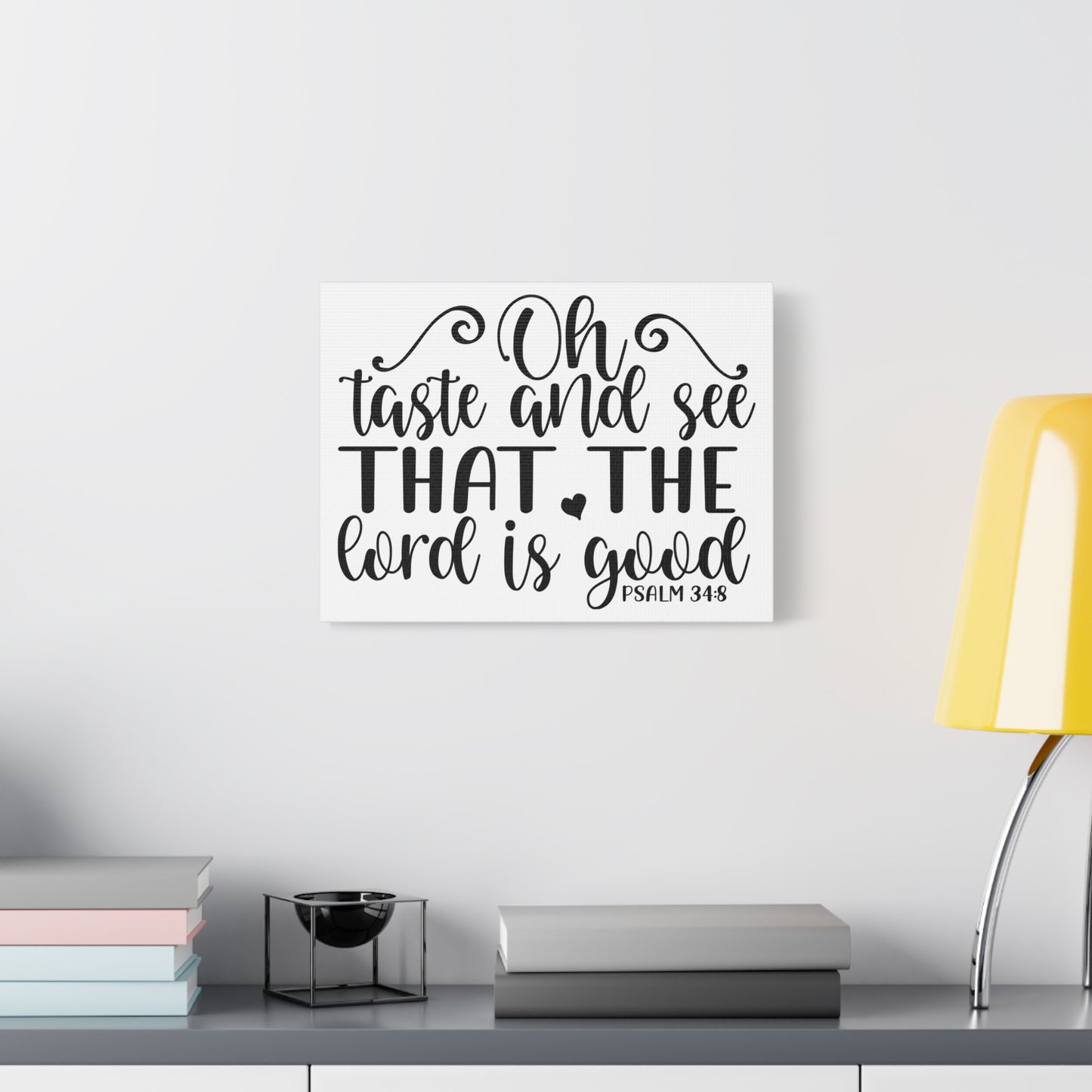 Scripture Canvas Oh Taste And See That Psalm 34:8 Christian Wall Art Bible Verse Print Ready To Hang