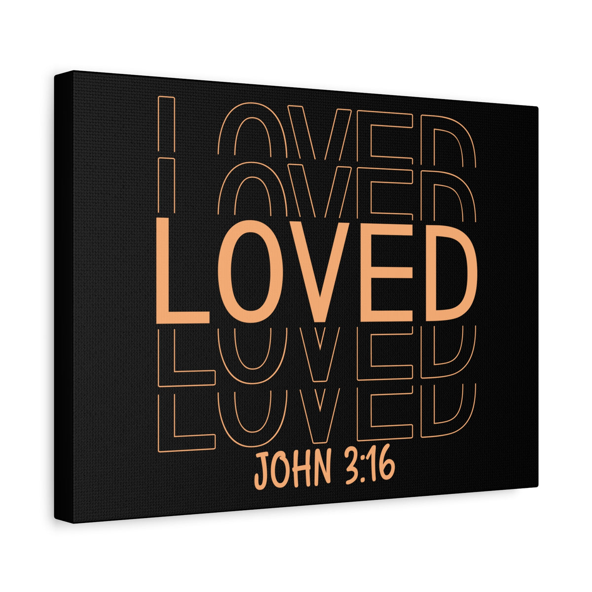 Scripture Canvas Loved John 3:16 Christian Wall Art Bible Verse Print Ready to Hang