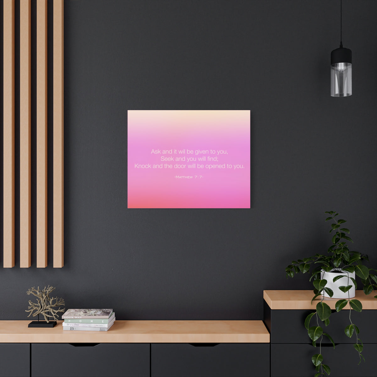 Scripture Canvas Seek And You Will Find Matthew 7:7 Christian Wall Art Bible Verse Print Ready to Hang