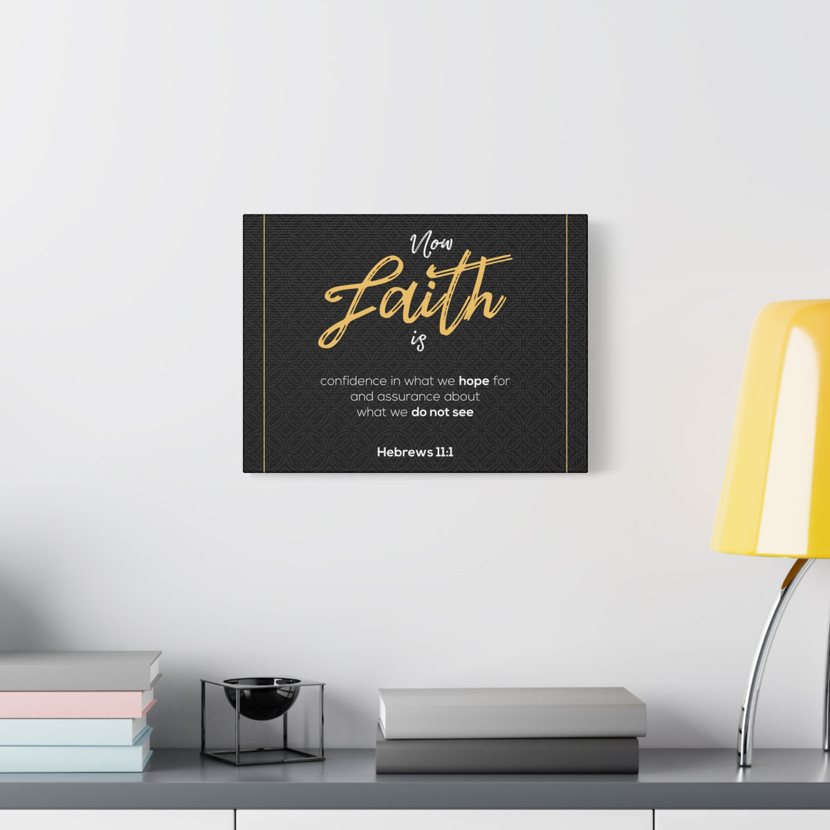 Scripture Canvas We Hope Black Hebrews 11:1 Christian Wall Art Bible Verse Print Ready to Hang