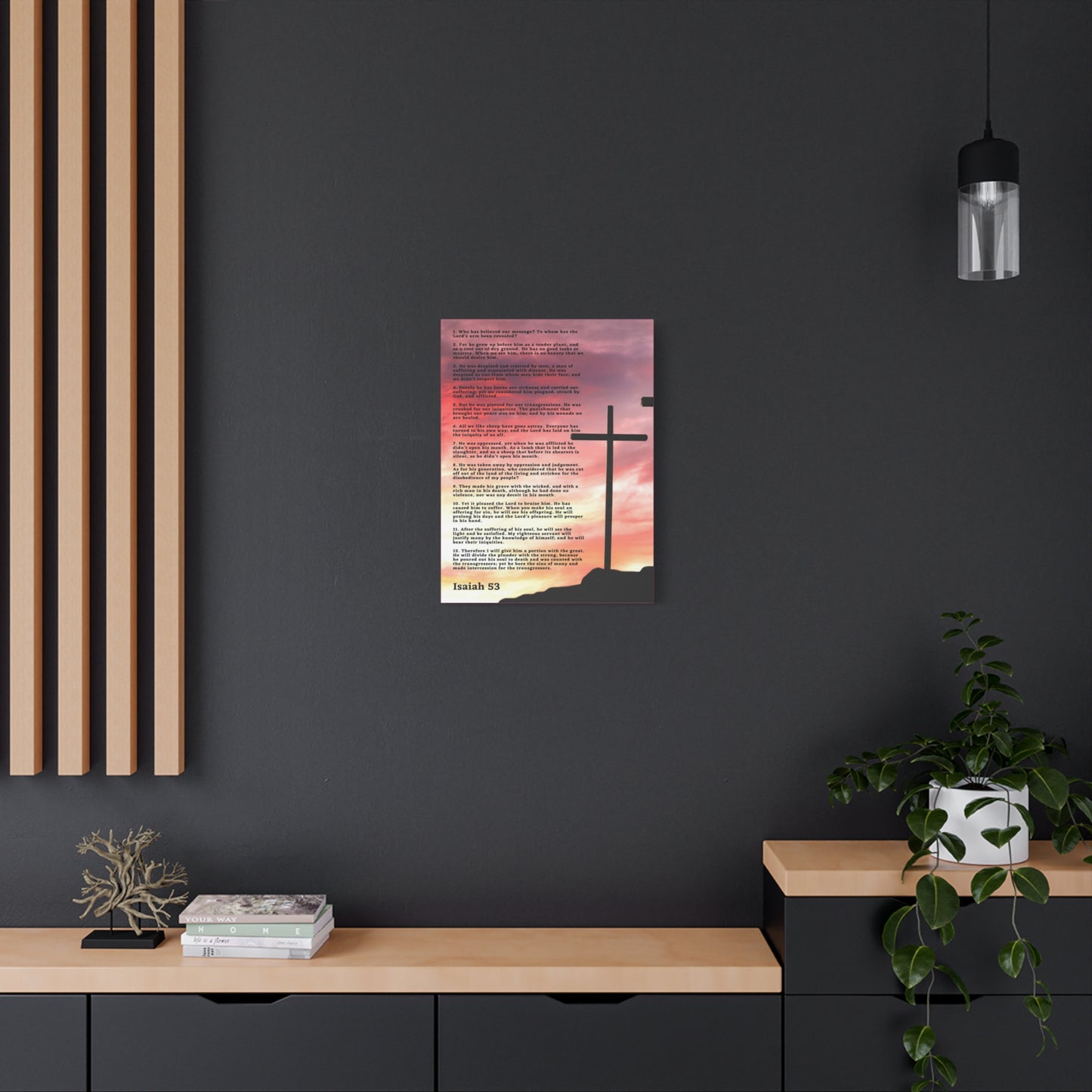 Scripture Canvas Prophecy Of Jesus Colored Isaiah 53 Christian Wall Art Bible Verse Print Ready to Hang