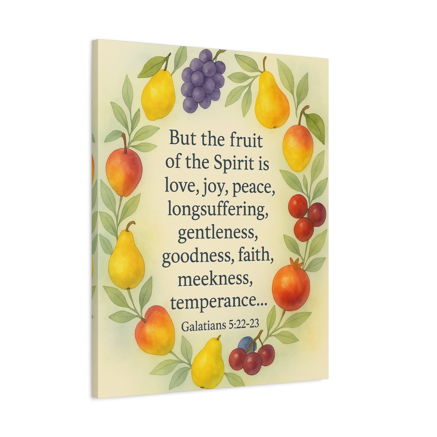 Bible Verse Canvas Galatians 5:22-23 Christian Home Décor Wall Art Scripture Ready to Hang Faith Print