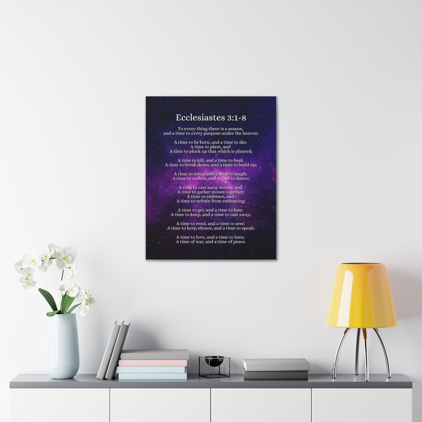 Time For Everything Universe Ecclesiastes 3:2 Bible Verse Canvas Christian Wall Art Ready to Hang