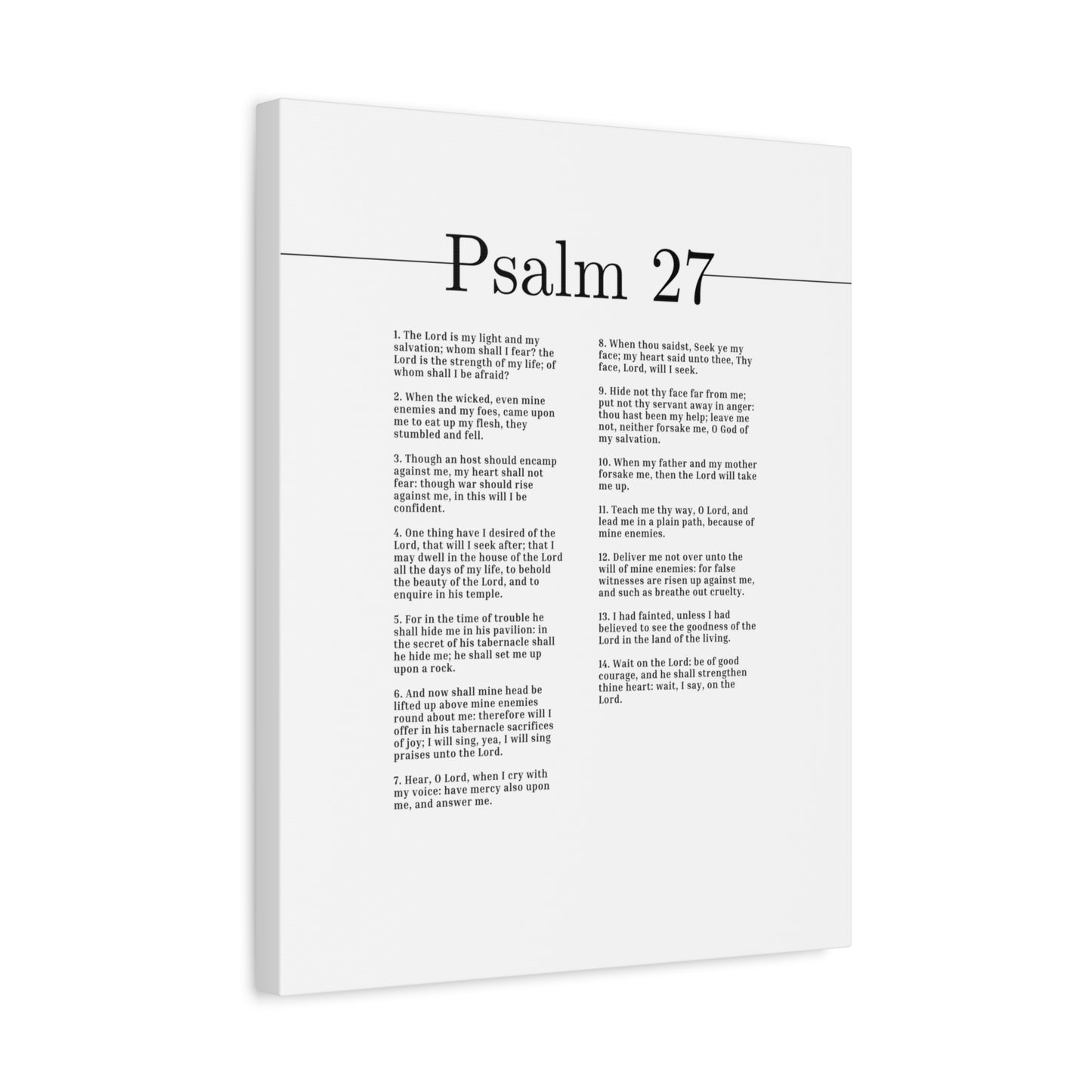 Scripture Canvas The Lord Is My Light And My Salvation Psalm 27 Christian Wall Art Bible Verse Print Ready to Hang