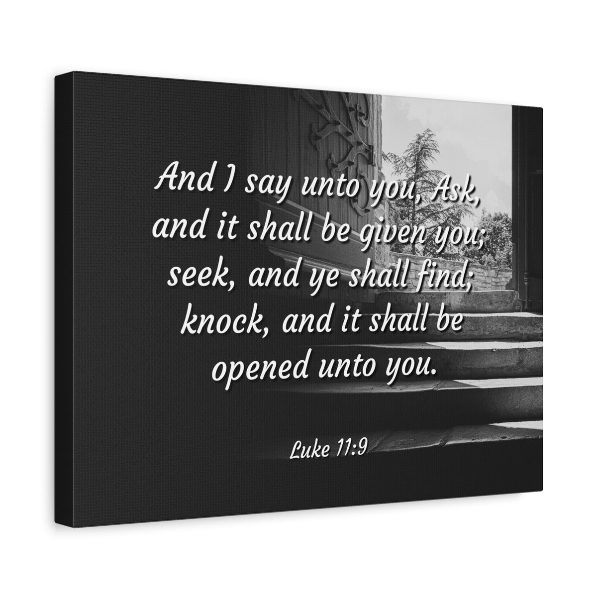 Scripture Canvas Opened Luke 1:9 Christian Wall Art Bible Verse Print Ready to Hang
