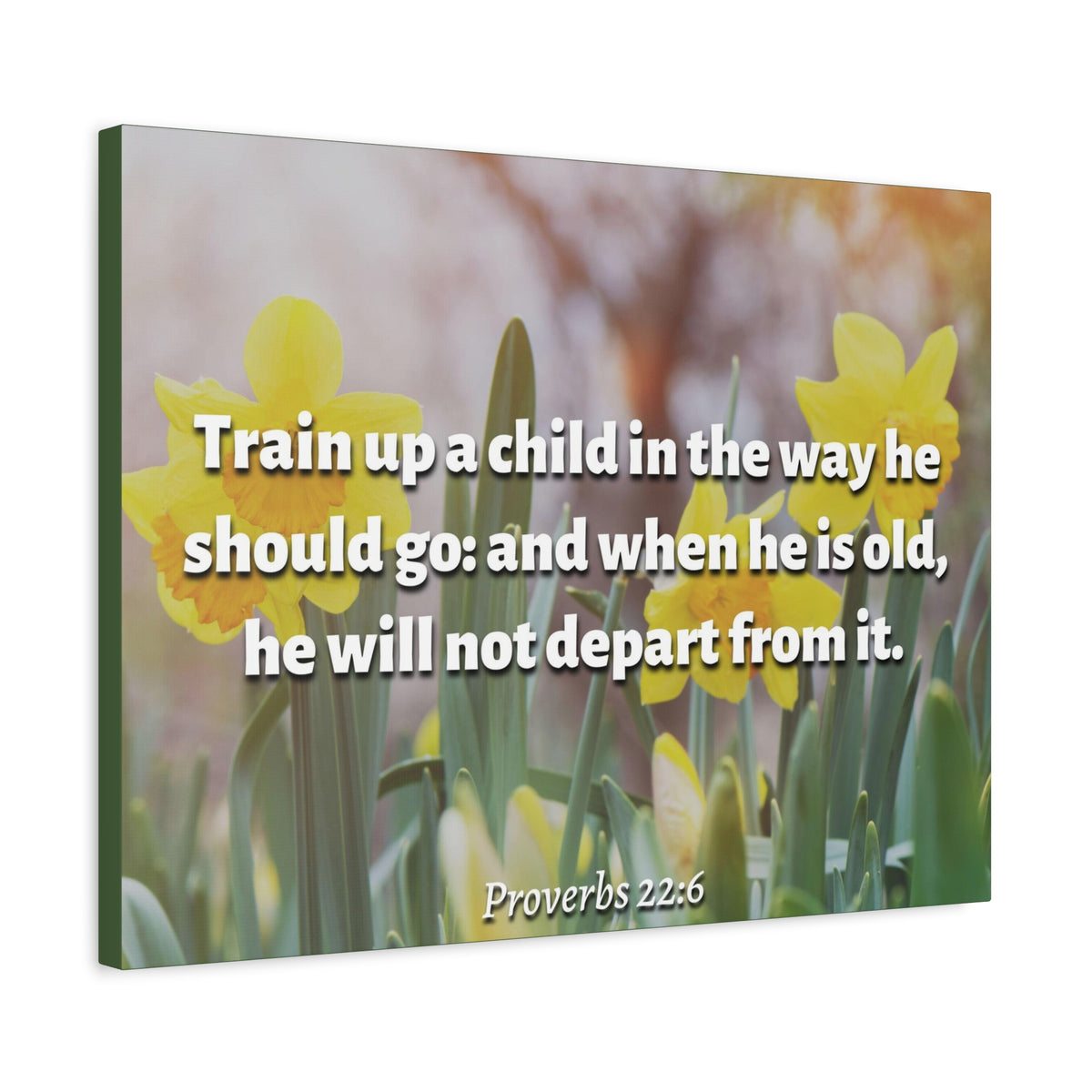 Scripture Canvas The Way He Should Go Proverbs 2:26 Christian Wall Art Bible Verse Print Ready to Hang