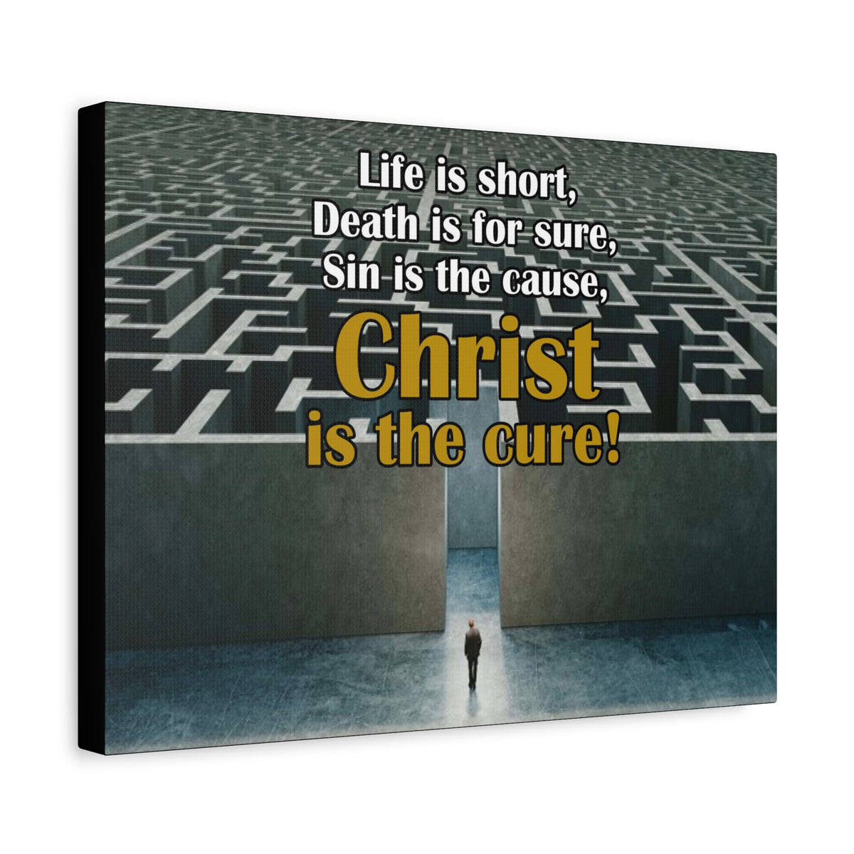 Scripture Canvas Christ Cures Romans 6:23 Christian Wall Art Bible Verse Print Ready to Hang