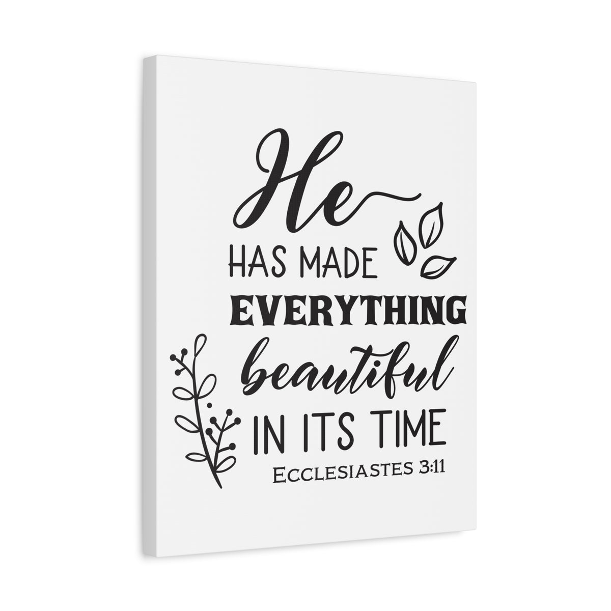 Scripture Canvas He Has Made Ecclesiastes 3:11 Christian Wall Art Bible Verse Print Ready to Hang