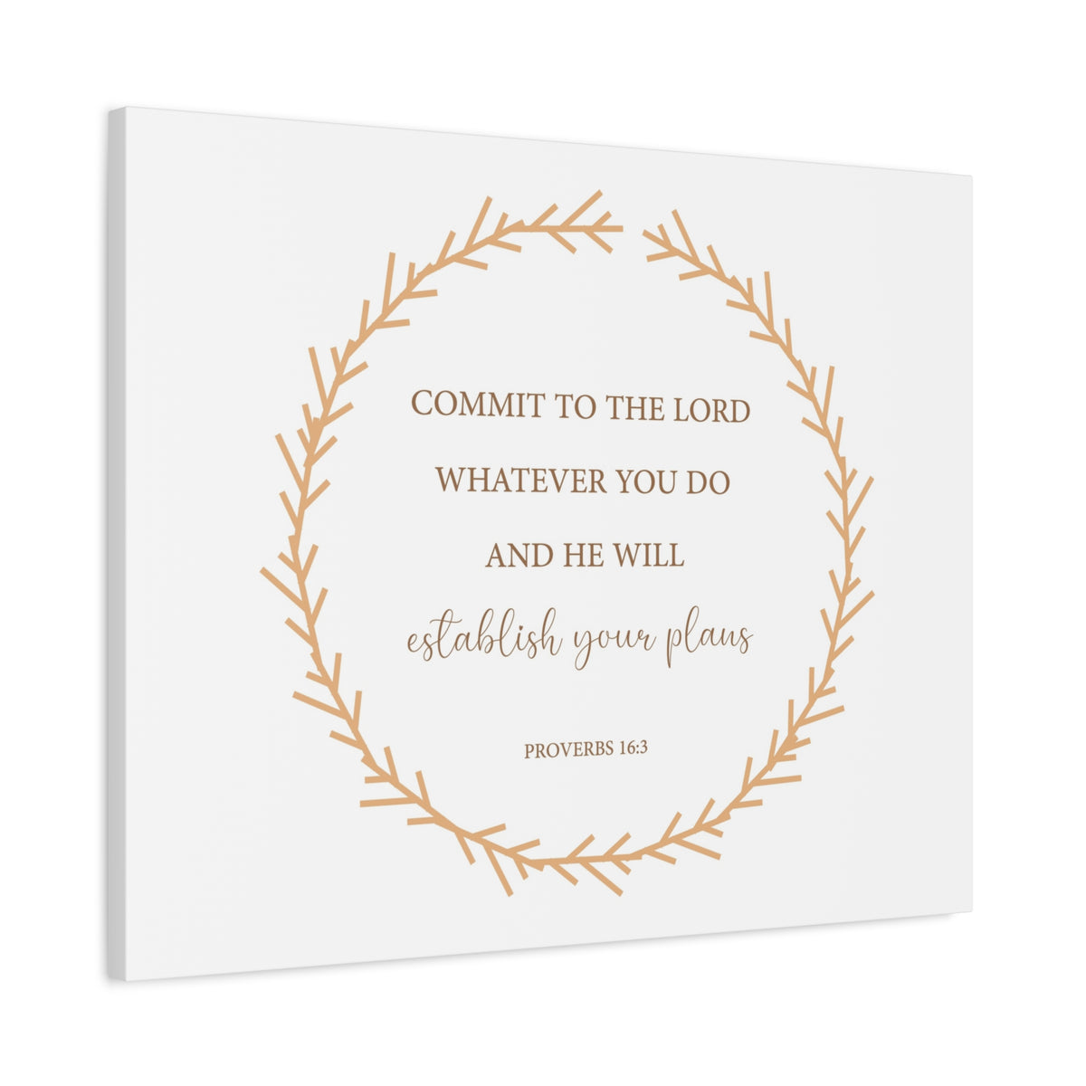Scripture Canvas Come To The Lord Proverbs 16:3 Christian Wall Art Bible Verse Print Ready to Hang