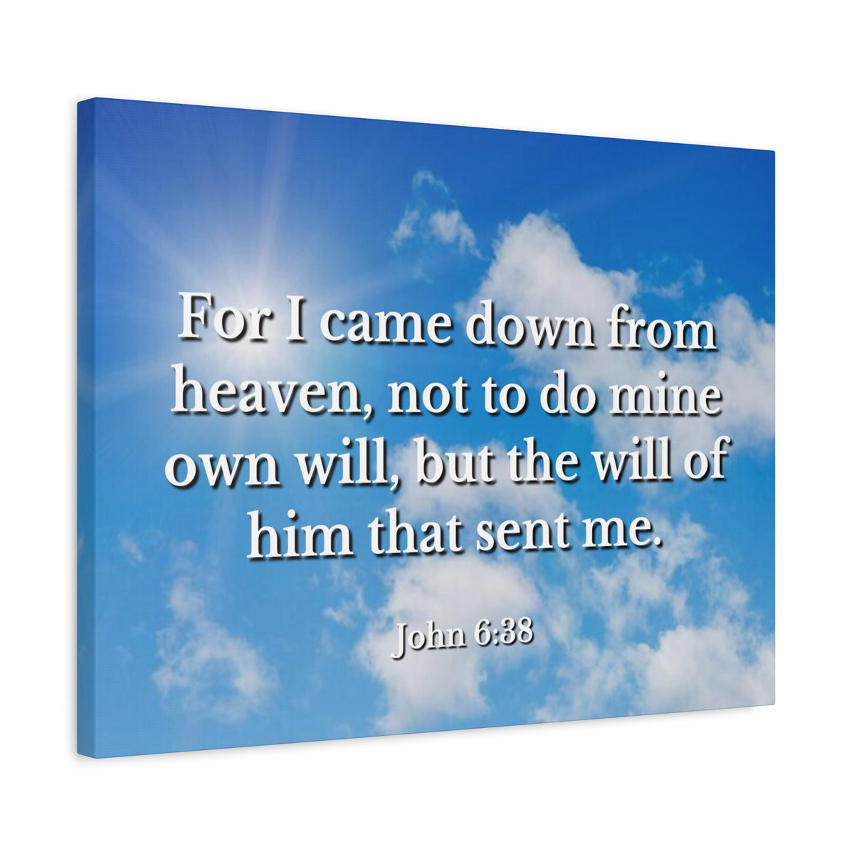 Scripture Canvas Will Of Him John 6:38 Christian Wall Art Bible Verse Print Ready to Hang