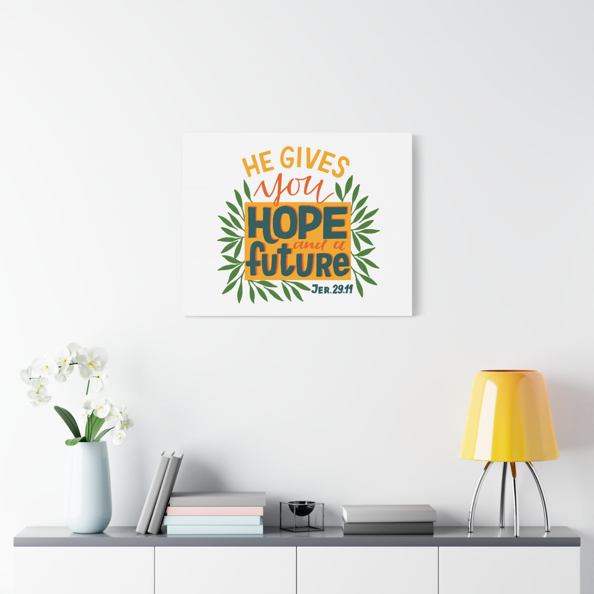 Scripture Canvas Hope And A Future Jer 29:11 Christian Wall Art Bible Verse Print Ready to Hang