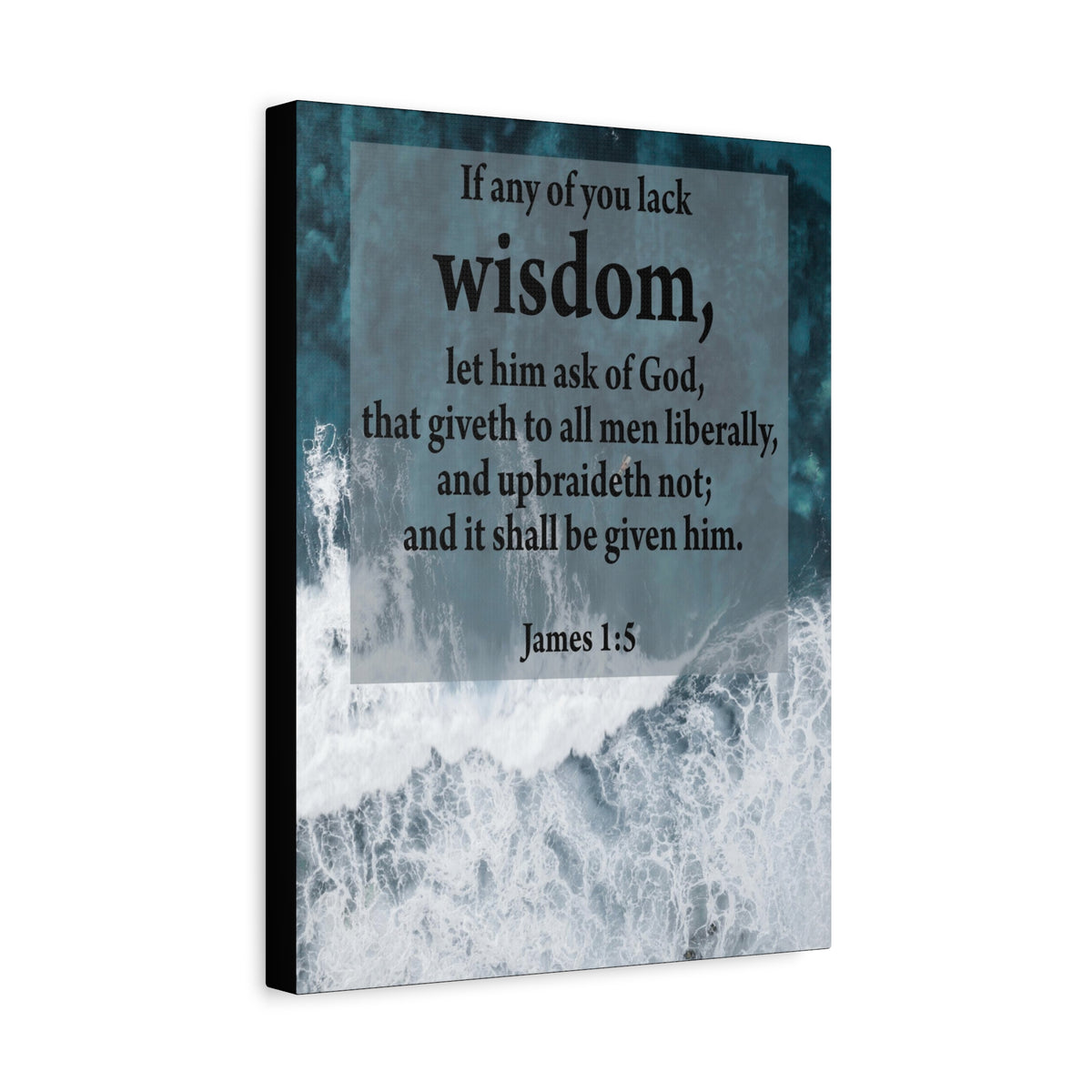 Scripture Canvas Lack Wisdom James 1:5 Christian Wall Art Bible Verse Print Ready to Hang