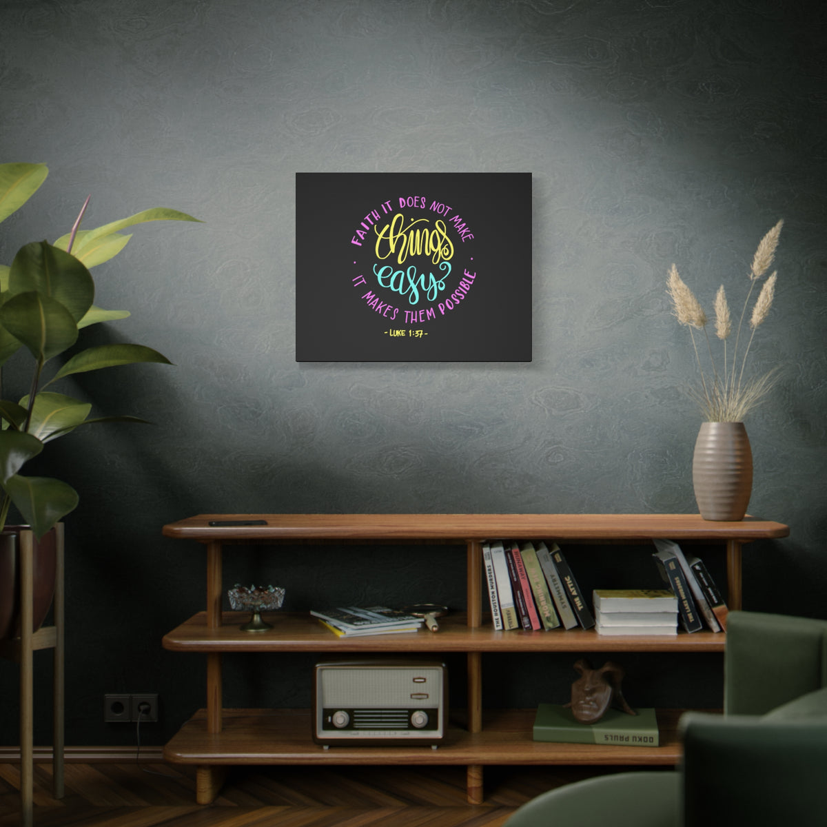 Scripture Canvas Faith It Luke 1:37 Christian Wall Art Bible Verse Print Ready to Hang