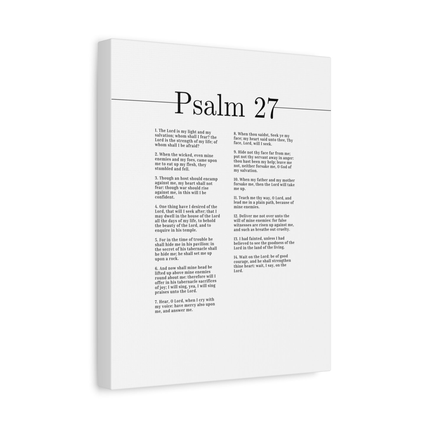 Scripture Canvas The Lord Is My Light And My Salvation Psalm 27 Christian Wall Art Bible Verse Print Ready to Hang