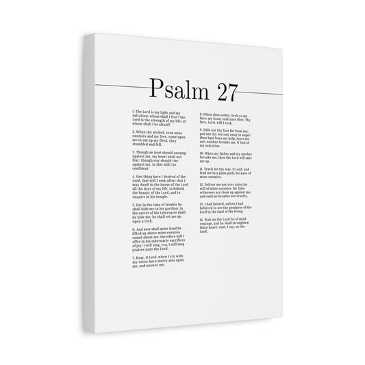 Scripture Canvas The Lord Is My Light And My Salvation Psalm 27 Christian Wall Art Bible Verse Print Ready to Hang