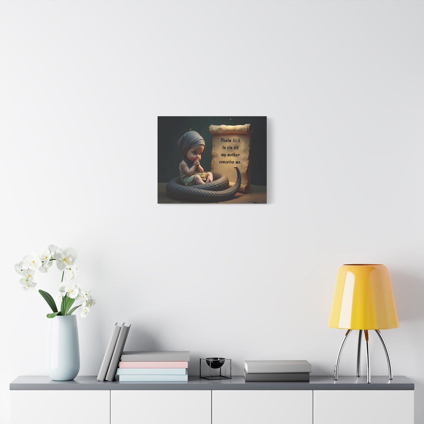 Scripture Walls Psalm 51:5 Viper in a Diaper Bible Verse Canvas Christian Wall Art Ready to Hang Unframed