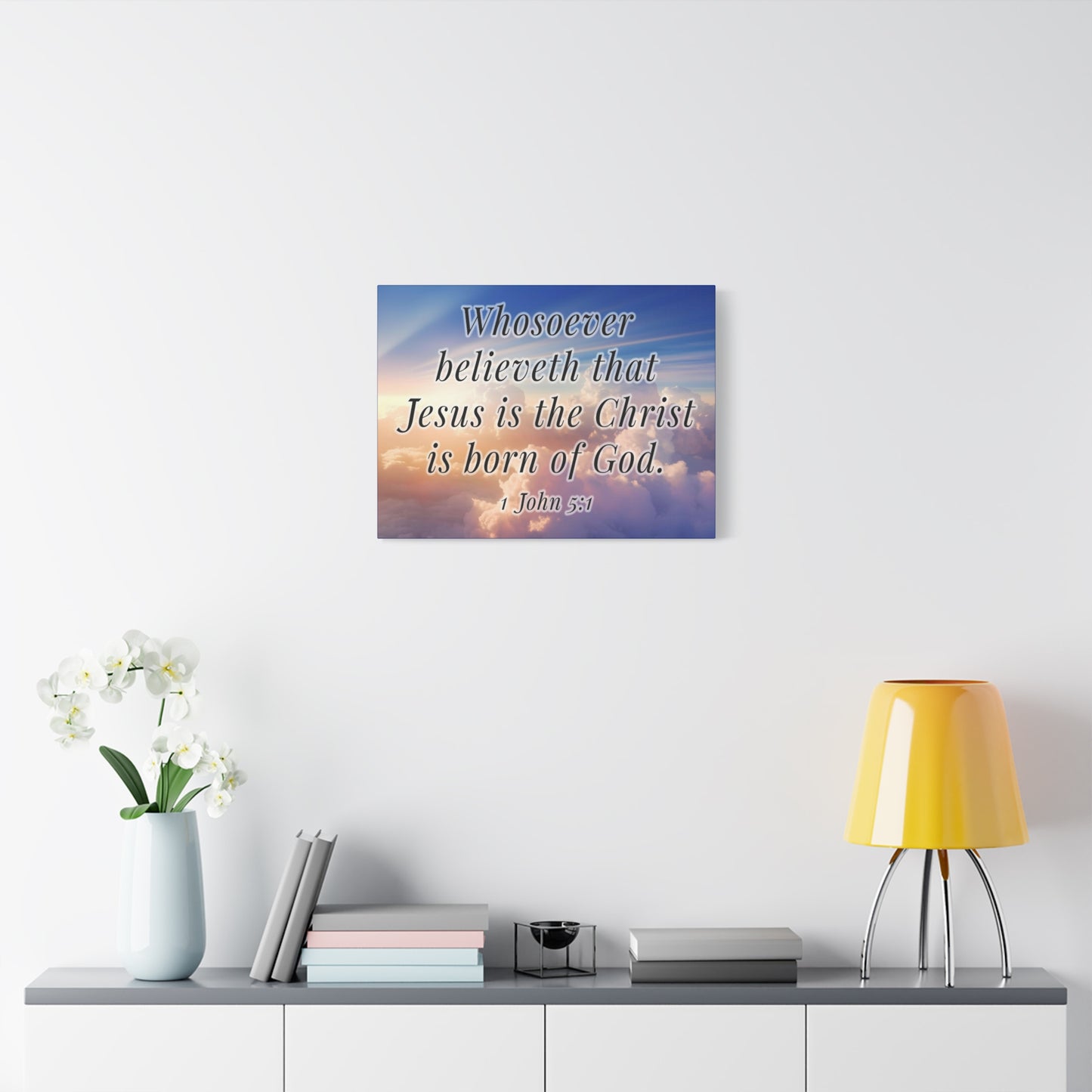 Scripture Walls 1 John 5:1 Jesus is the Christ Bible Verse Canvas Christian Wall Art Ready to Hang Unframed