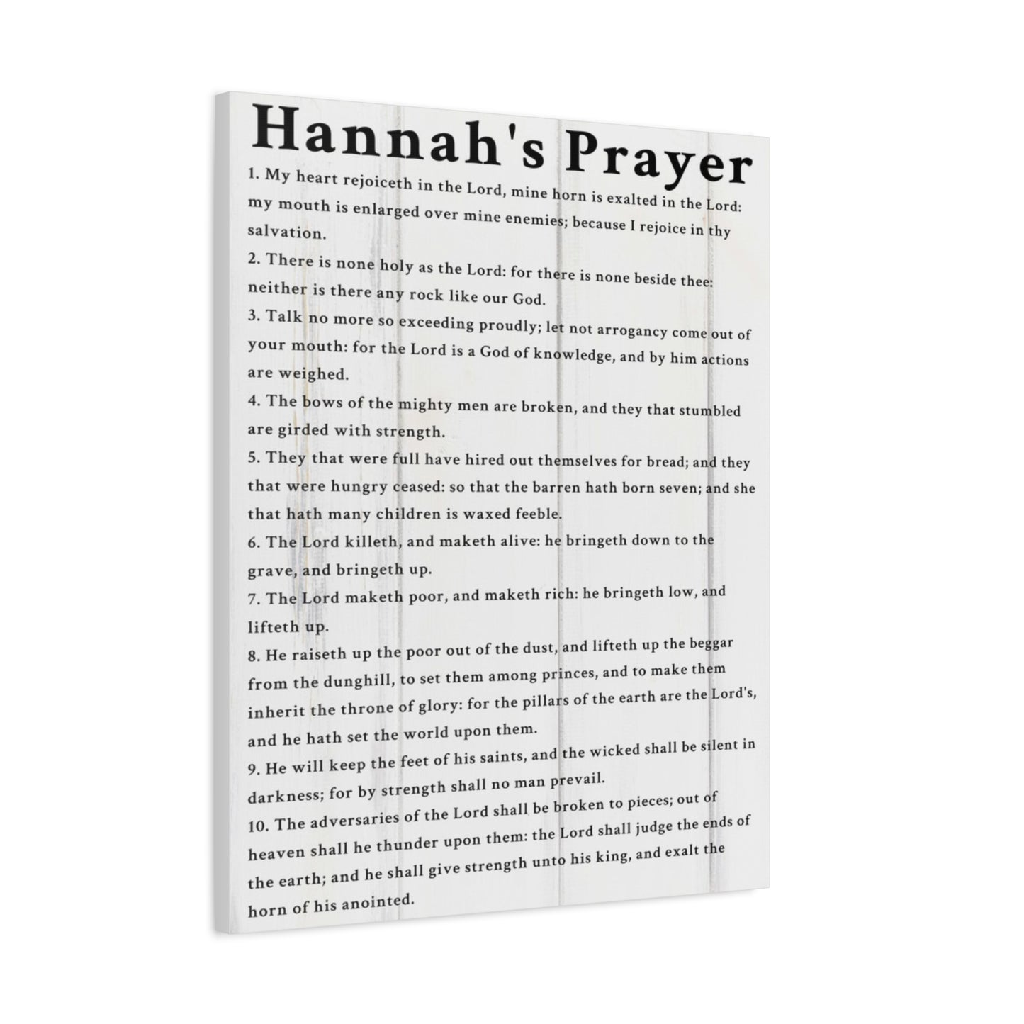 Scripture Walls Hannah's Prayer 1 Samuel 2:1–10 White Bible Verse Canvas Christian Wall Art Ready to Hang Unframed