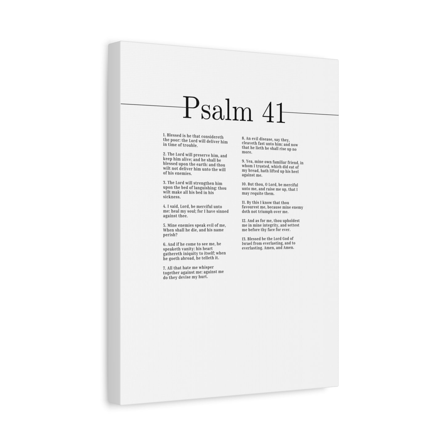 Scripture Canvas The Lord Will Strengthen Him Psalm 41 Christian Wall Art Bible Verse Print Ready to Hang