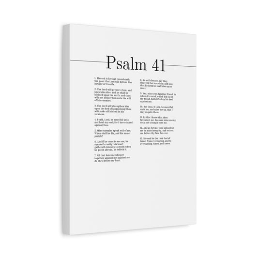 Scripture Canvas The Lord Will Strengthen Him Psalm 41 Christian Wall Art Bible Verse Print Ready to Hang