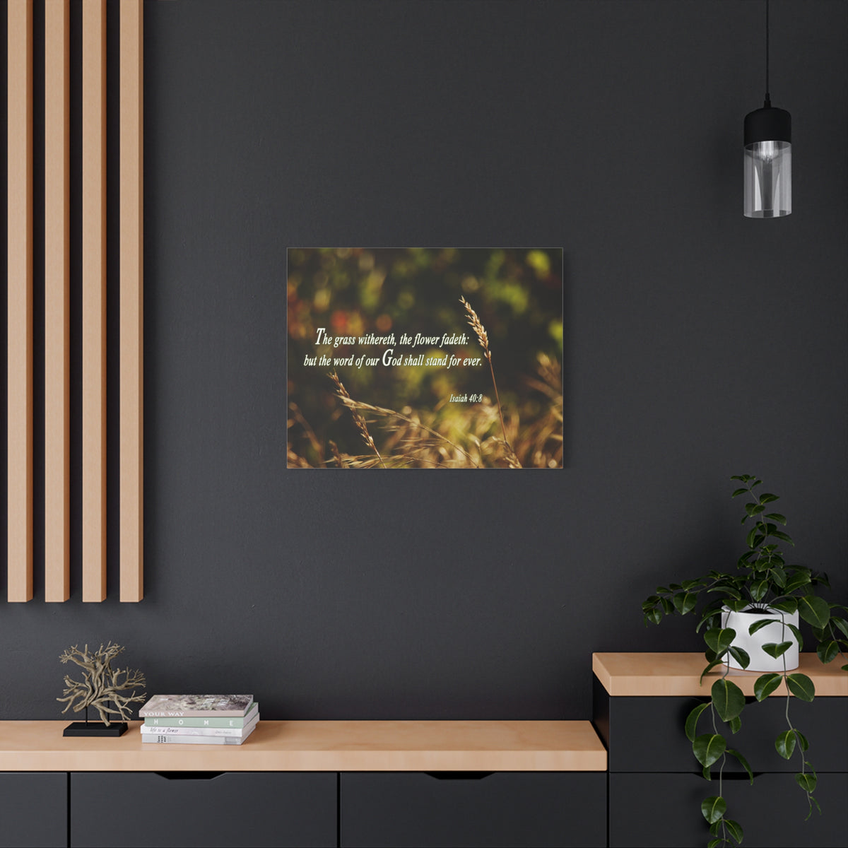 Scripture Canvas Word Of Our God Isaiah 40:8 Christian Wall Art Bible Verse Print Ready to Hang
