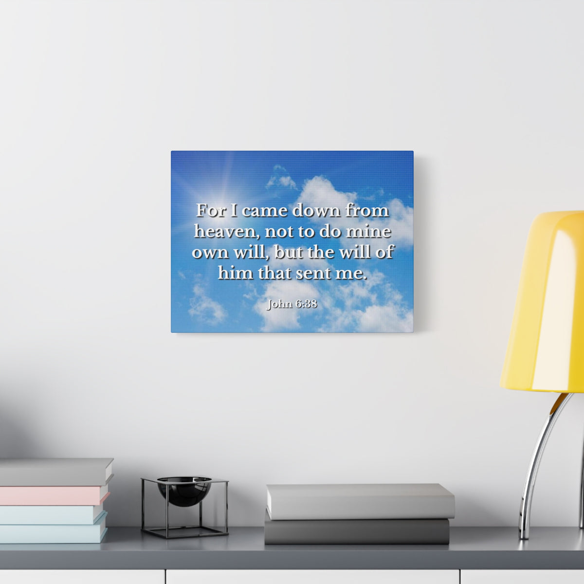 Scripture Canvas Will Of Him John 6:38 Christian Wall Art Bible Verse Print Ready to Hang