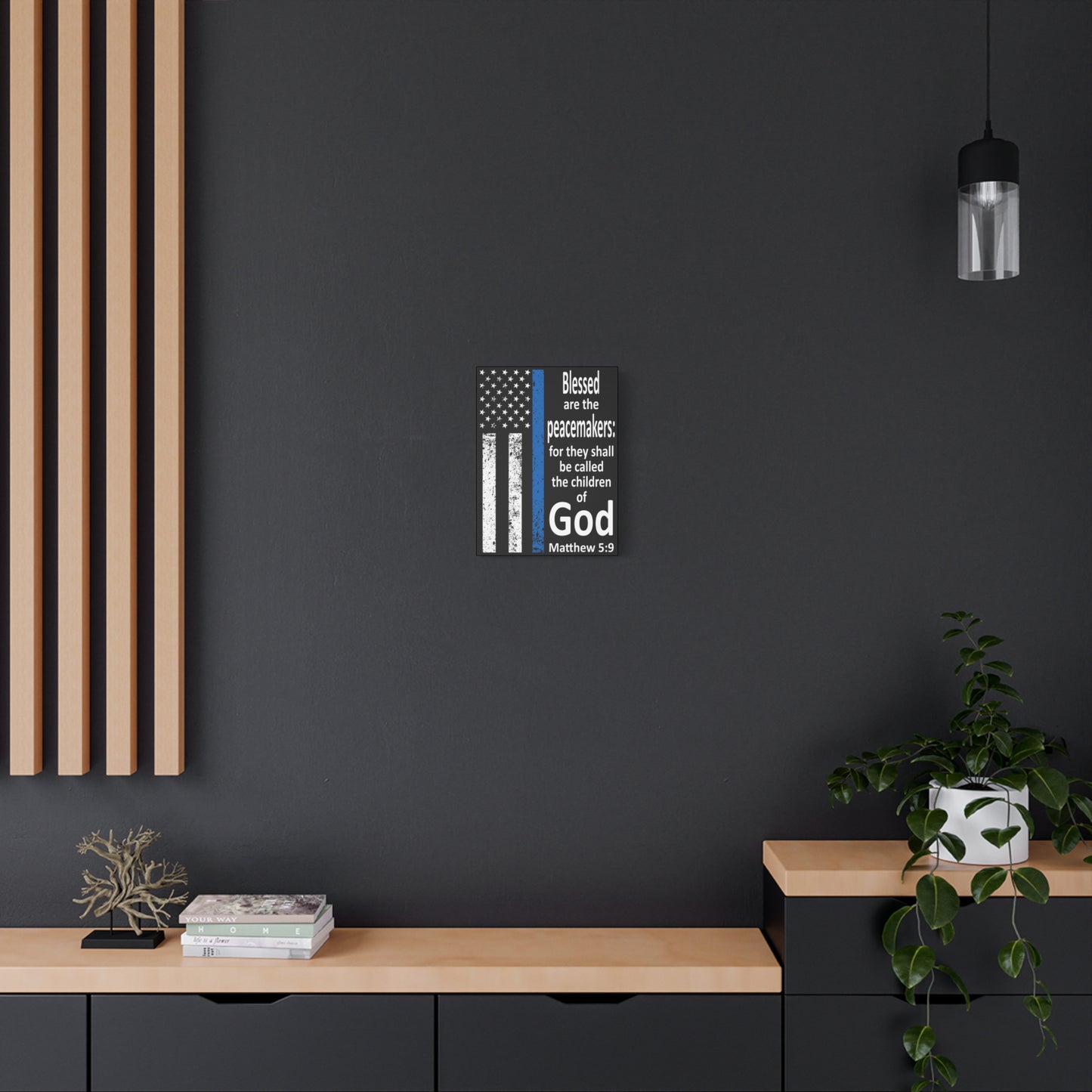 Scripture Walls Matthew 5:9 Police Officer Sign Bible Canvas Christian Wall Art Ready to Hang Unframed