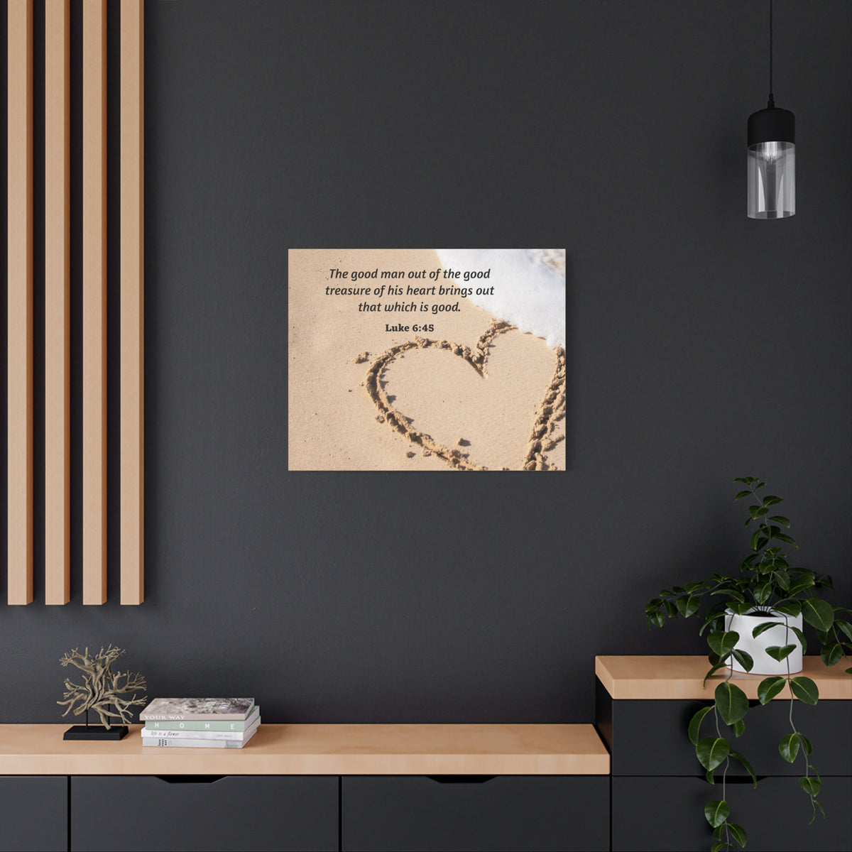 Scripture Canvas Good Treasure Luke 6:45 Christian Wall Art Bible Verse Print Ready to Hang