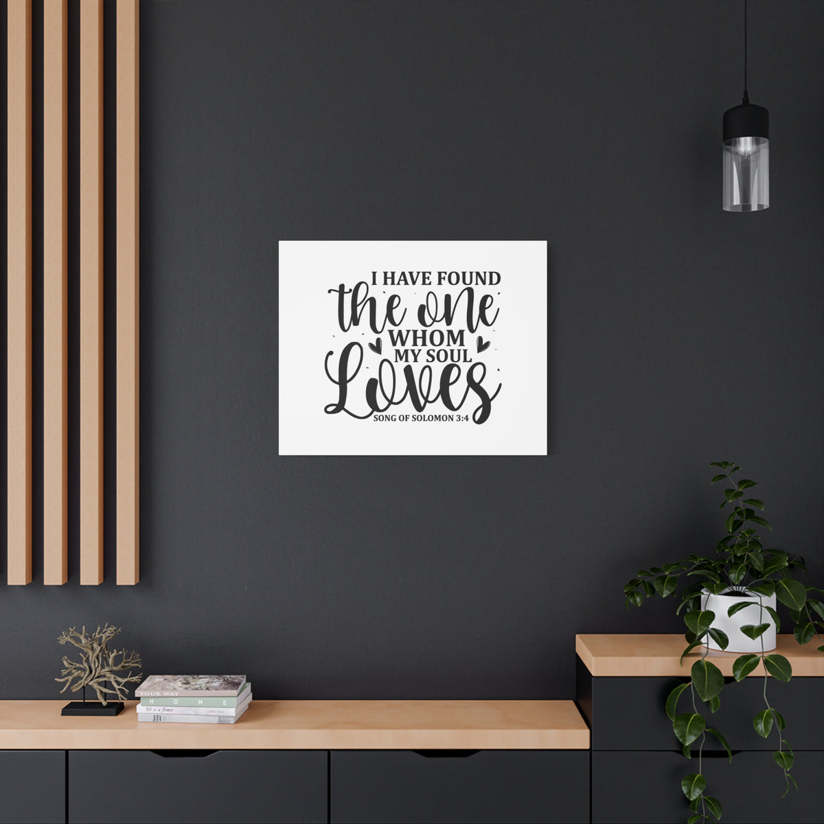 Scripture Canvas My Soul Loves Song Of Solomon 3:4 Christian Wall Art Bible Verse Print Ready to Hang