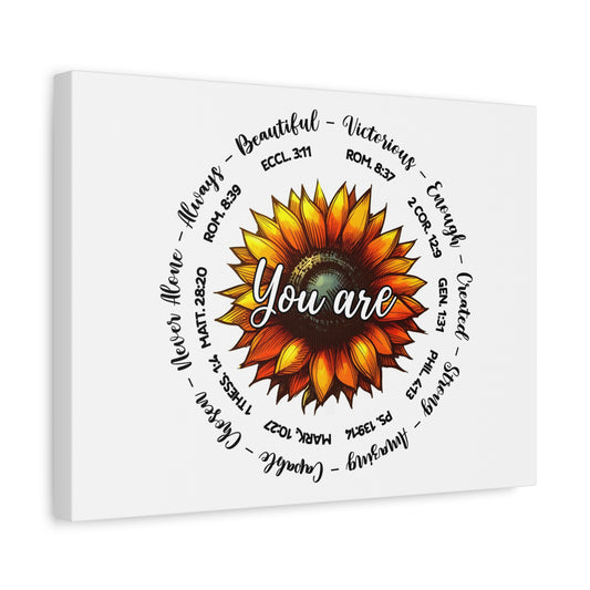 Scripture Walls God Says You Are Sunflower Bible Verse Canvas Christian Wall Art Ready to Hang Unframed