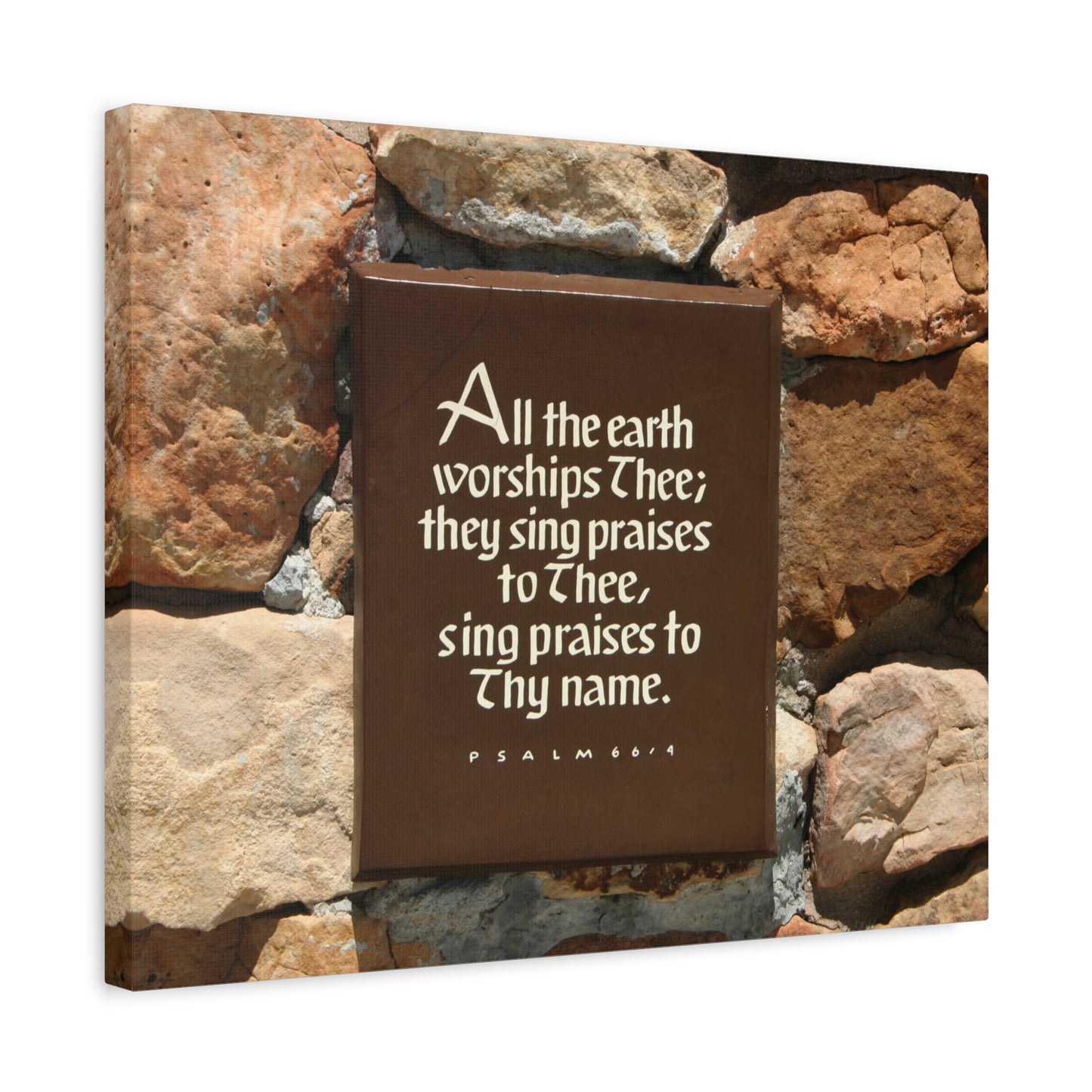 Scripture Walls Worships Thee Psalm 66:4 Bible Verse Canvas Christian Wall Art Ready to Hang