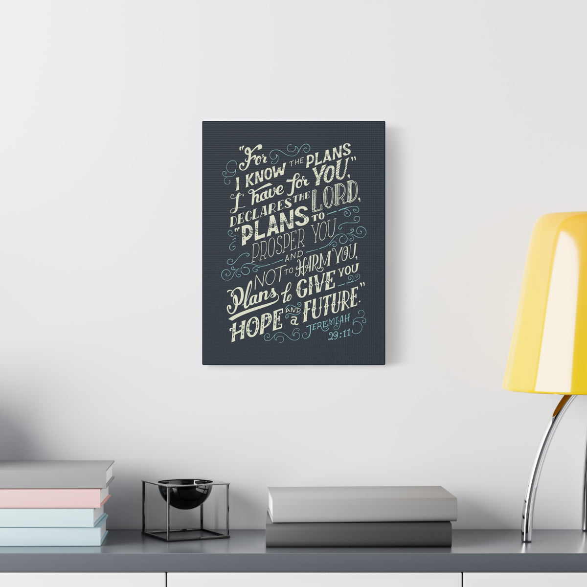 Scripture Canvas Declares The Lord Jeremiah 29:11 Christian Wall Art Bible Verse Print Ready to Hang